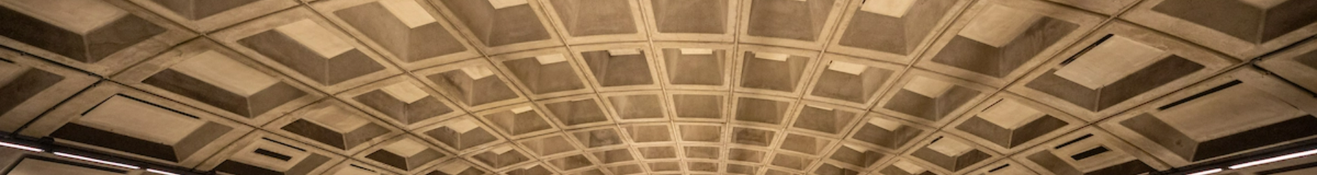 The ceiling of a Washington D.C. Metro station