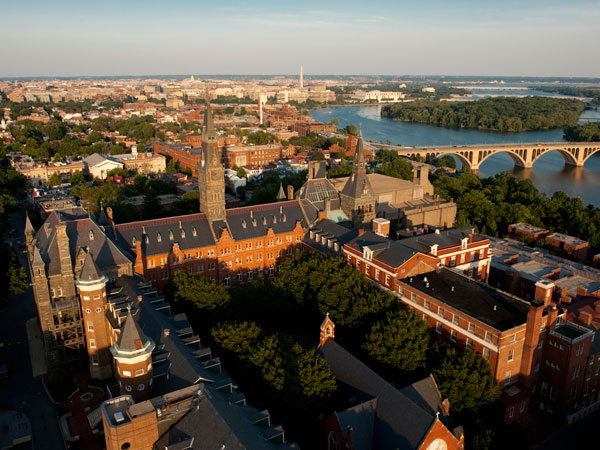 Aerial view of Georgetown University